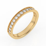 Demi-alliance 16 diamants naturels ronds 0.50 carat or jaune 14 carats Apollonia